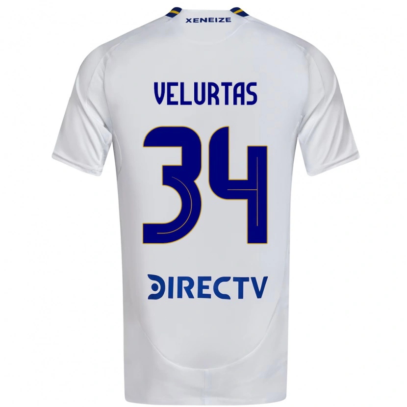 Danxen Mujer Camiseta Pedro Velurtas #34 Blanco Azul 2ª Equipación 2025/26 La Camisa México