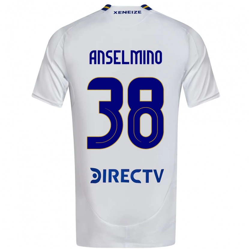 Danxen Mujer Camiseta Aarón Anselmino #38 Blanco Azul 2ª Equipación 2025/26 La Camisa México