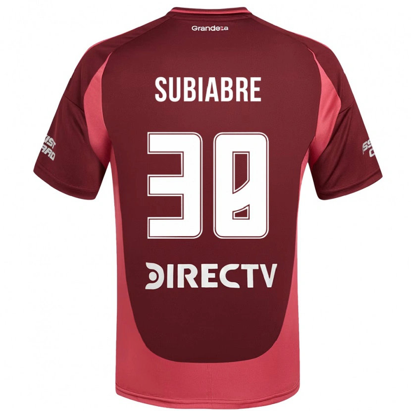 Danxen Mujer Camiseta Ian Subiabre #38 Blanco Rojo 2ª Equipación 2025/26 La Camisa México