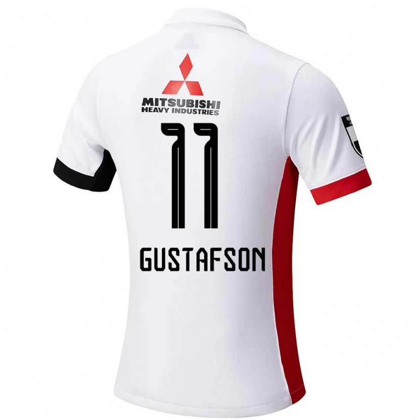 Danxen Mujer Camiseta Samuel Gustafson #11 Rojo Blanco 2ª Equipación 2025/26 La Camisa México