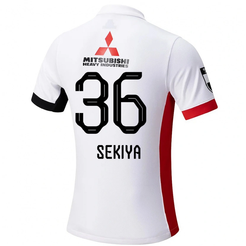 Danxen Mujer Camiseta Hikaru Sekiya #36 Rojo Blanco 2ª Equipación 2025/26 La Camisa México