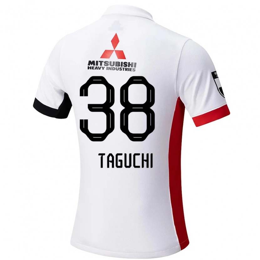 Danxen Mujer Camiseta Keita Taguchi #38 Rojo Blanco 2ª Equipación 2025/26 La Camisa México