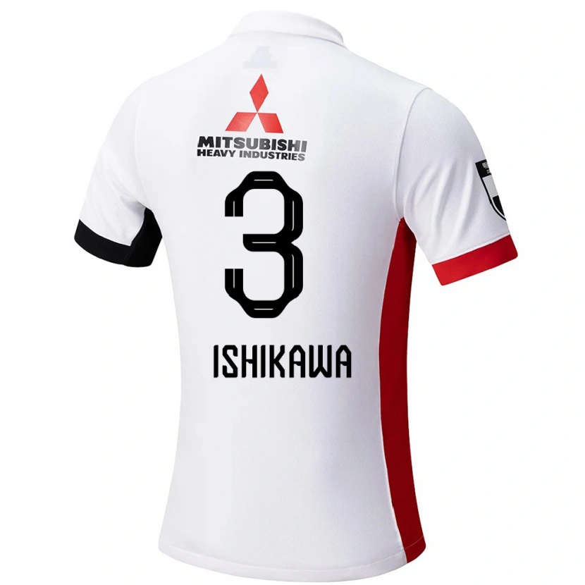 Danxen Mujer Camiseta Rion Ishikawa #3 Rojo Blanco 2ª Equipación 2025/26 La Camisa México