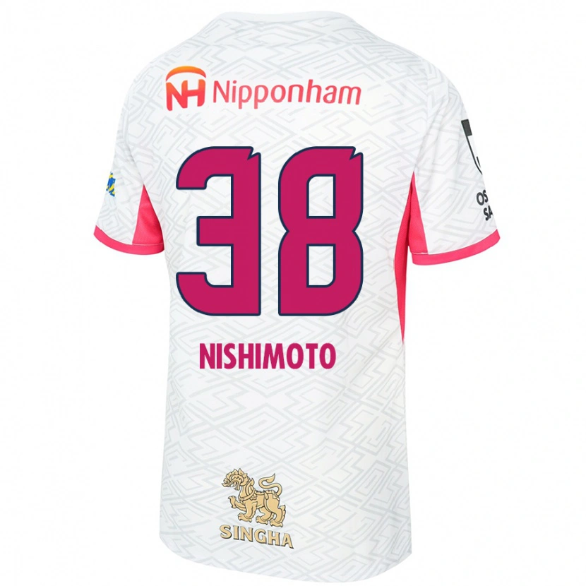 Danxen Mujer Camiseta Masataka Nishimoto #38 Rosa Sakura Blanco 2ª Equipación 2025/26 La Camisa México