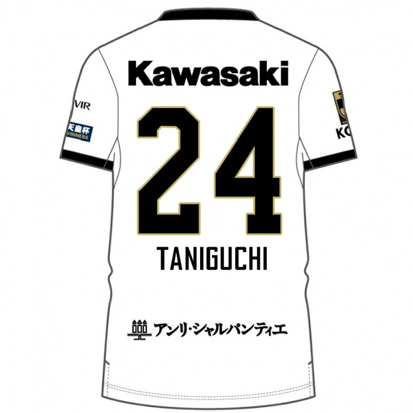 Danxen Mujer Camiseta Hiroto Taniguchi #24 Blanco Negro 2ª Equipación 2025/26 La Camisa México