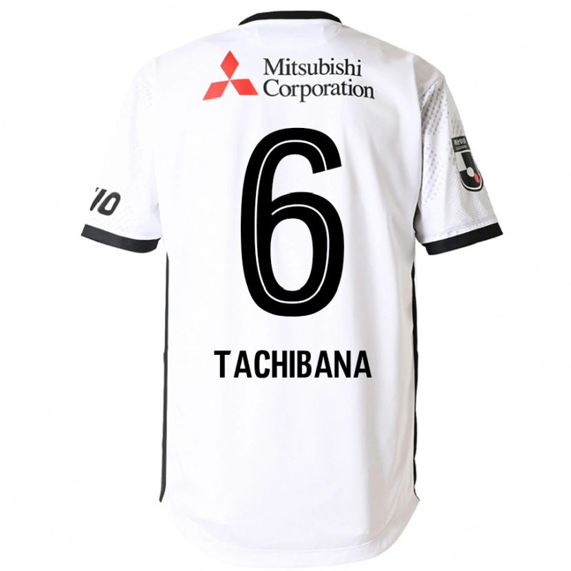 Danxen Mujer Camiseta Keigo Tachibana #6 Blanco Negro 2ª Equipación 2025/26 La Camisa México