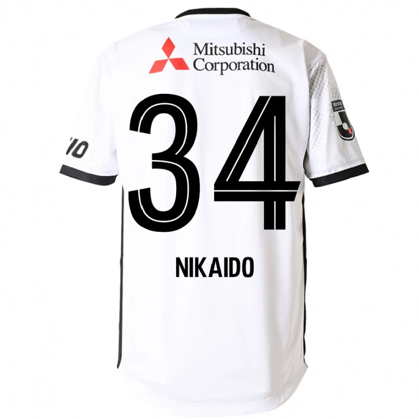Danxen Mujer Camiseta Rintaro Nikaido #34 Blanco Negro 2ª Equipación 2025/26 La Camisa México