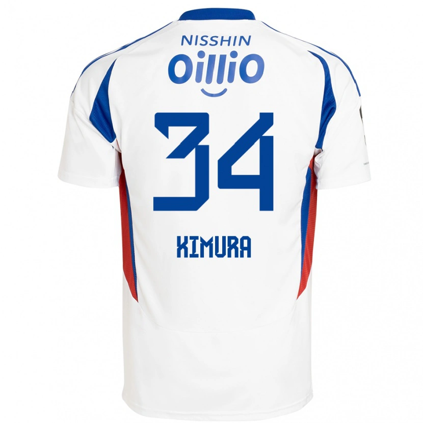 Danxen Mujer Camiseta Takuto Kimura #34 Azul Real Blanco 2ª Equipación 2025/26 La Camisa México