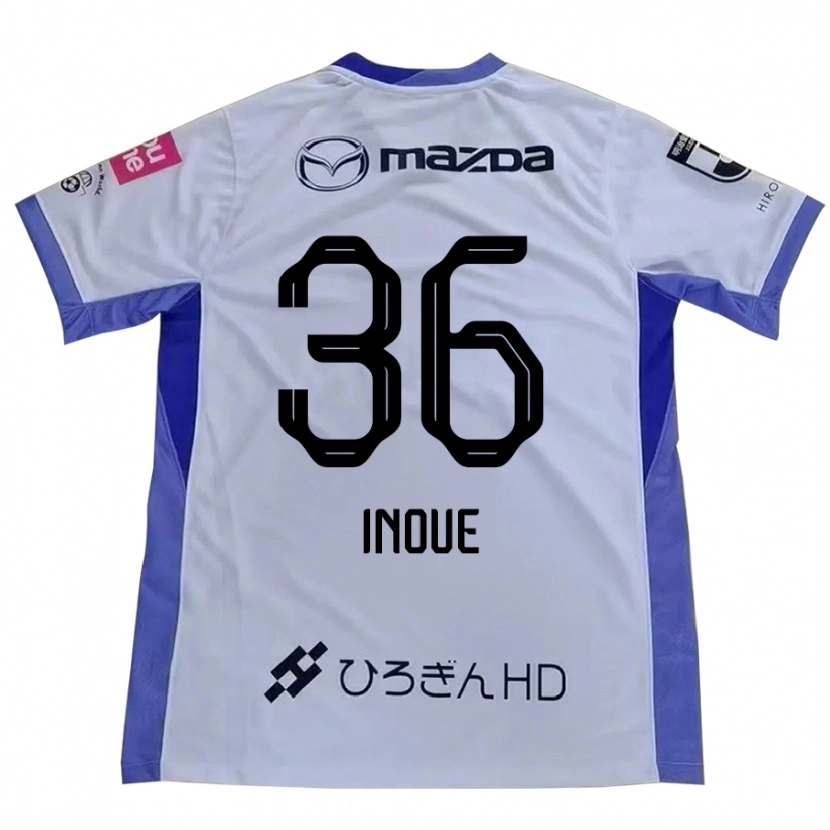 Danxen Mujer Camiseta Aren Inoue #36 Blanco Naranja 2ª Equipación 2025/26 La Camisa México
