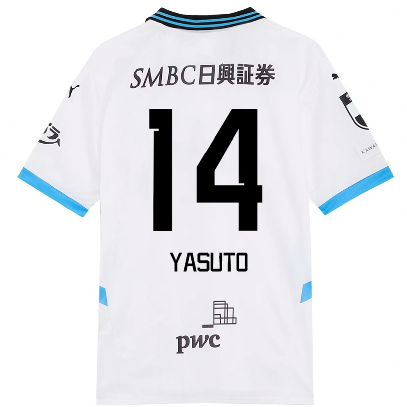 Danxen Mujer Camiseta Yasuto Wakizaka #14 Blanco Azul Celeste 2ª Equipación 2025/26 La Camisa México