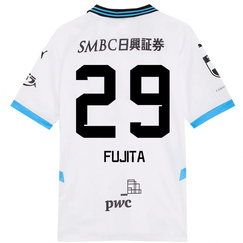 Danxen Mujer Camiseta Asuto Fujita #29 Blanco Azul Celeste 2ª Equipación 2025/26 La Camisa México