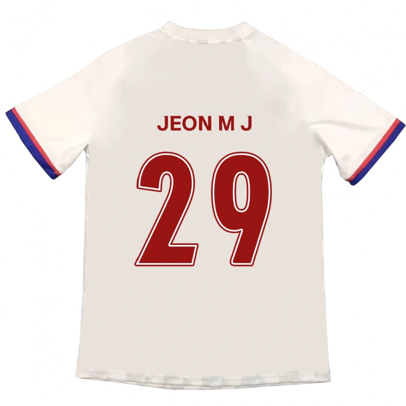 Danxen Mujer Camiseta Jeon Min-Ji #29 Blanquecino Rojo 2ª Equipación 2025/26 La Camisa México