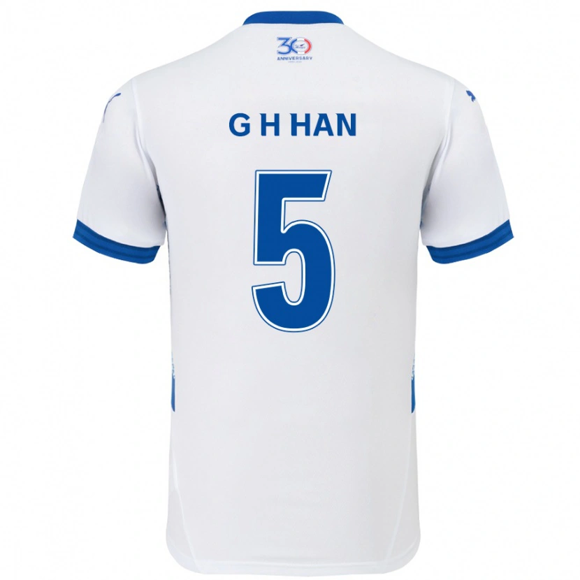 Danxen Mujer Camiseta Ho-Gang Han #5 Azul Real Blanco 2ª Equipación 2025/26 La Camisa México
