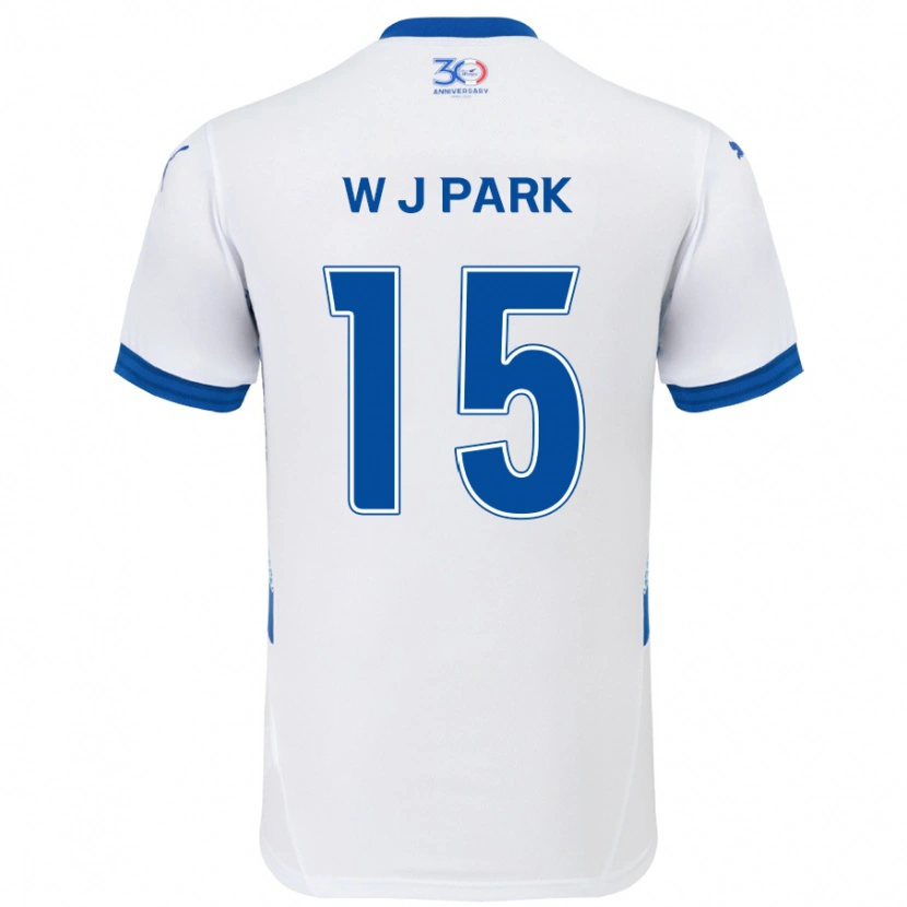 Danxen Mujer Camiseta Woo-Jin Park #15 Azul Real Blanco 2ª Equipación 2025/26 La Camisa México