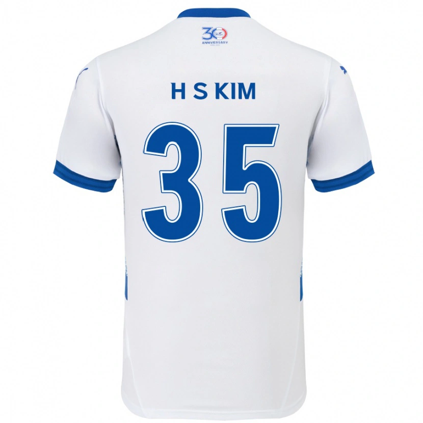 Danxen Mujer Camiseta Seung-Hyun Kim #35 Azul Real Blanco 2ª Equipación 2025/26 La Camisa México