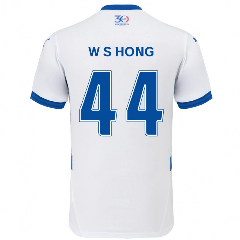 Danxen Mujer Camiseta Sang-Won Hong #44 Azul Real Blanco 2ª Equipación 2025/26 La Camisa México