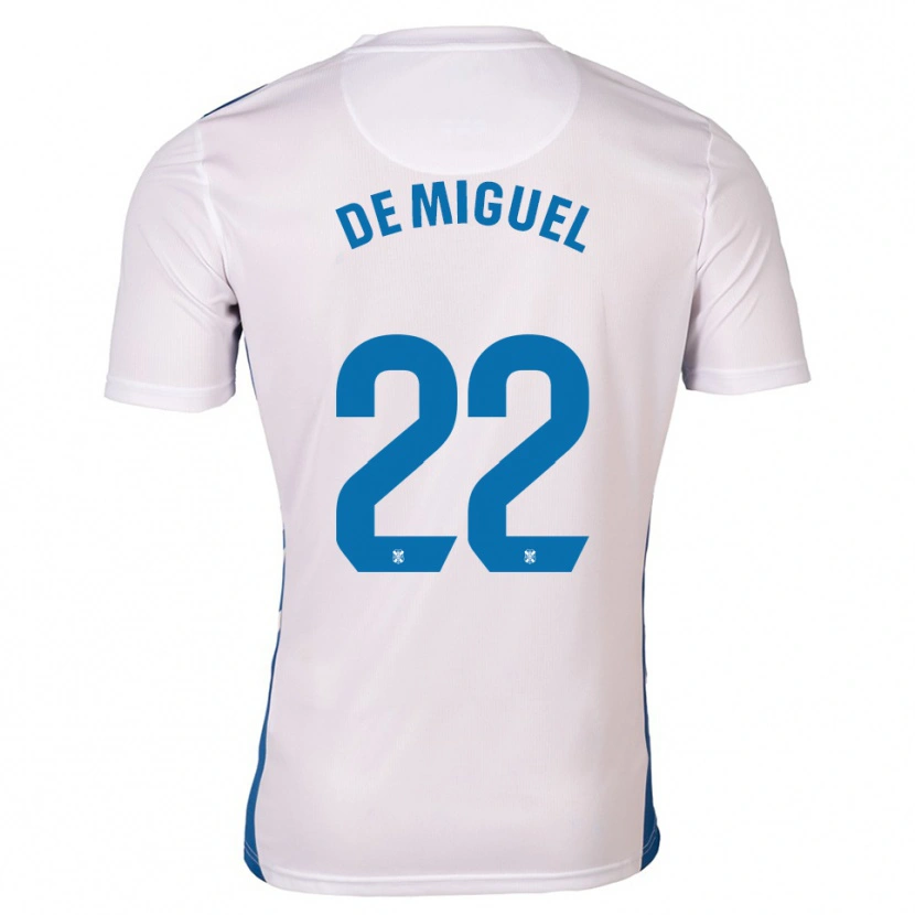 Danxen Mujer Camiseta Jesús De Miguel #22 Blanco Azul 1ª Equipación 2025/26 La Camisa México