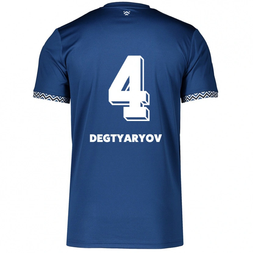 Danxen Mujer Camiseta Volodymyr Degtyaryov #4 Azul Marino Blanco 1ª Equipación 2025/26 La Camisa México