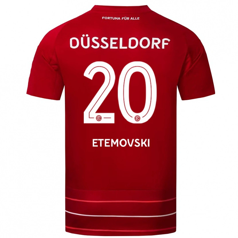Danxen Mujer Camiseta Dennis Etemovski #20 Rojo Blanco 1ª Equipación 2025/26 La Camisa México