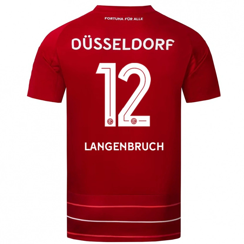 Danxen Mujer Camiseta Linus Langenbruch #12 Rojo Blanco 1ª Equipación 2025/26 La Camisa México
