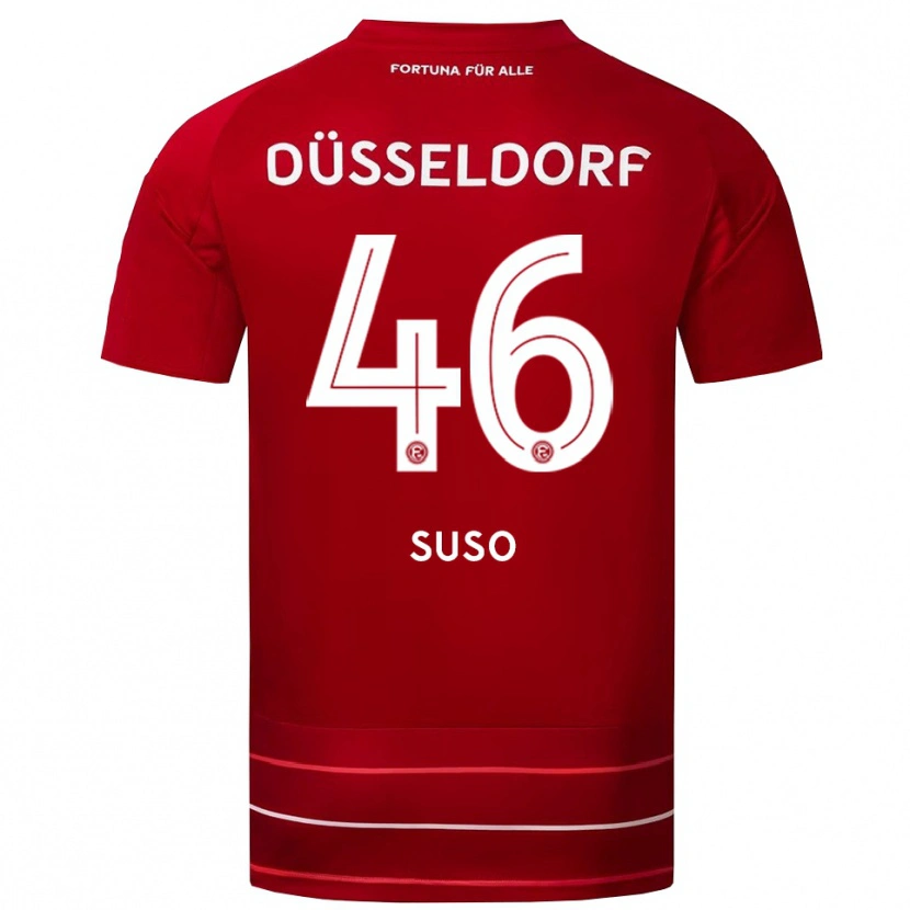 Danxen Mujer Camiseta Sima Suso #46 Rojo Blanco 1ª Equipación 2025/26 La Camisa México