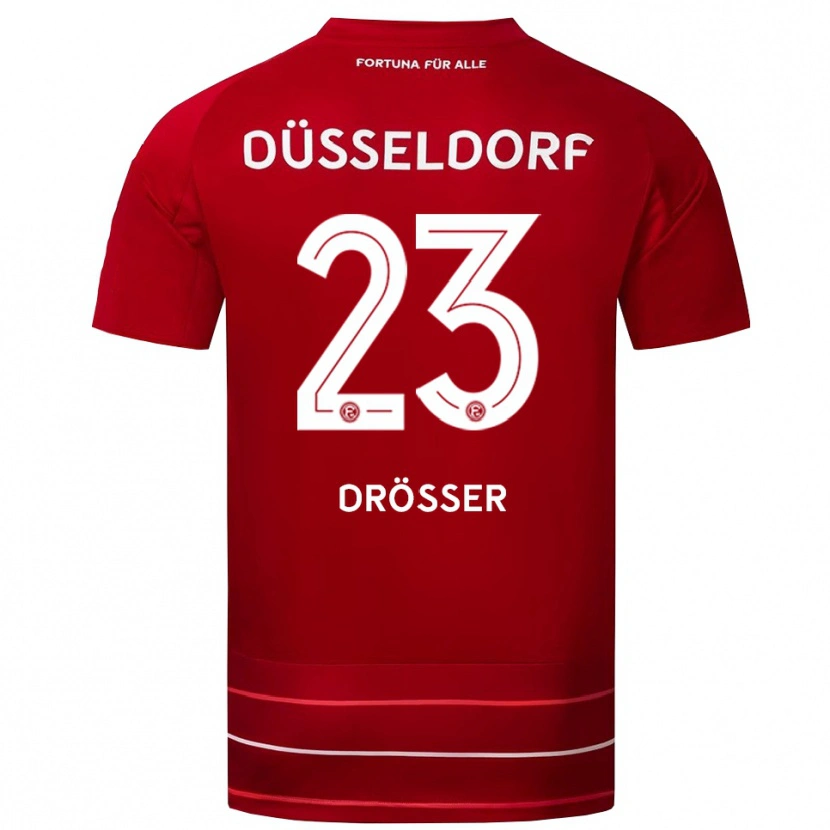 Danxen Mujer Camiseta Luke Drösser #23 Rojo Blanco 1ª Equipación 2025/26 La Camisa México