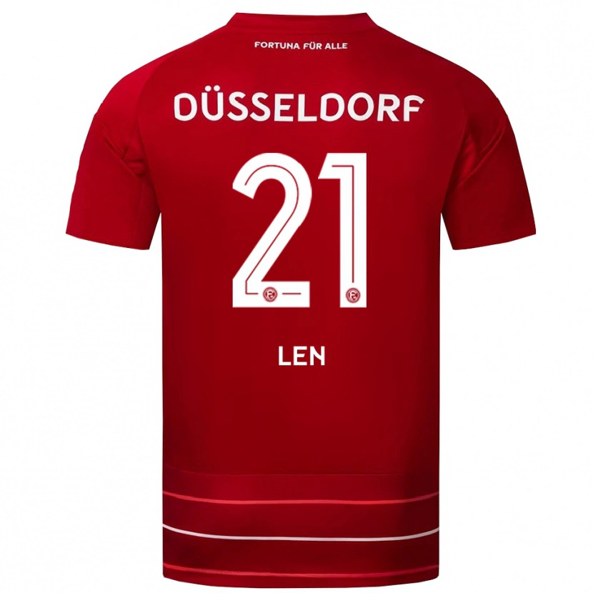 Danxen Mujer Camiseta Maksym Len #21 Rojo Blanco 1ª Equipación 2025/26 La Camisa México