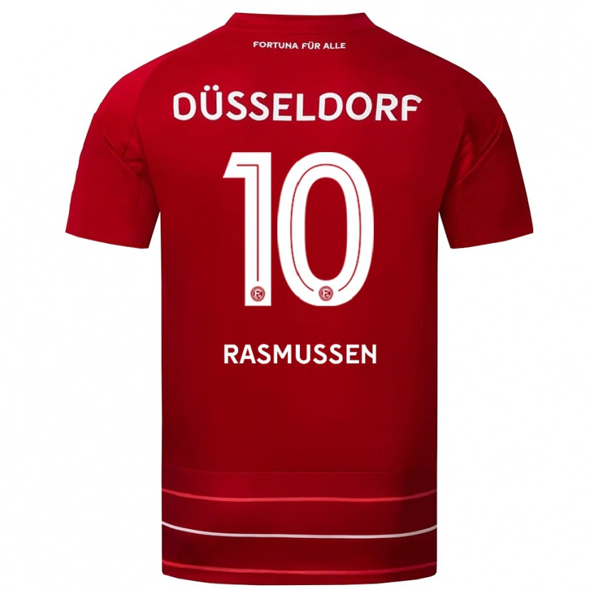 Danxen Mujer Camiseta Christian Rasmussen #10 Rojo Blanco 1ª Equipación 2025/26 La Camisa México