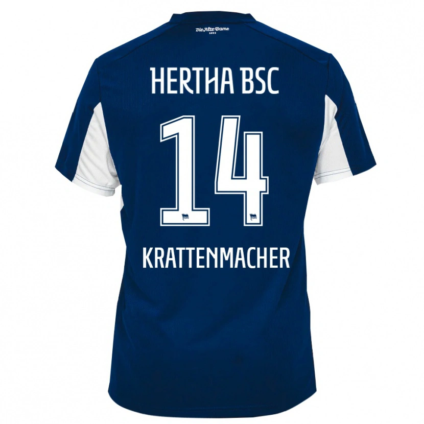 Danxen Mujer Camiseta Maurice Krattenmacher #14 Blanco Azul 1ª Equipación 2025/26 La Camisa México