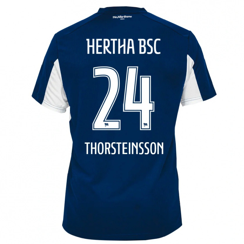 Danxen Mujer Camiseta Jón Dagur Thorsteinsson #24 Blanco Azul 1ª Equipación 2025/26 La Camisa México