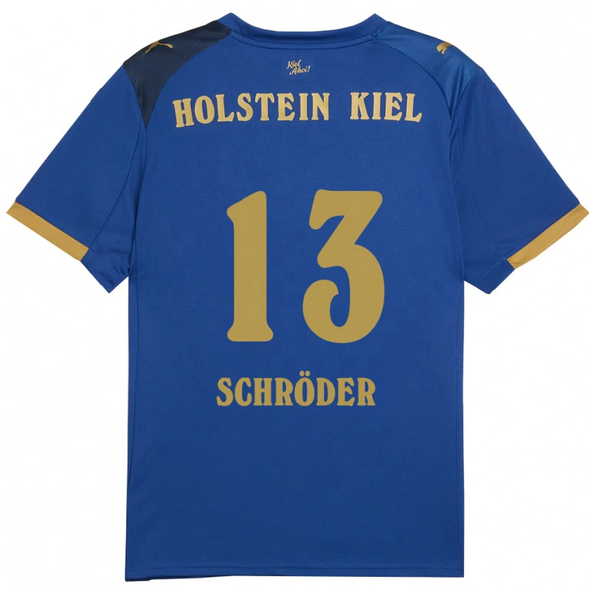 Danxen Mujer Camiseta Lea Schröder #13 Azul Dorado 1ª Equipación 2025/26 La Camisa México