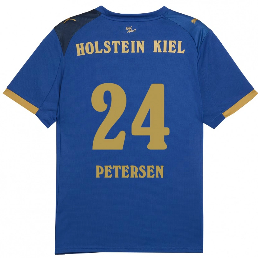 Danxen Mujer Camiseta Malte Petersen #24 Azul Dorado 1ª Equipación 2025/26 La Camisa México