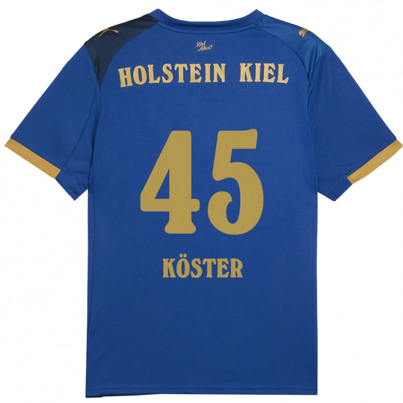 Danxen Mujer Camiseta Louis Köster #45 Azul Dorado 1ª Equipación 2025/26 La Camisa México