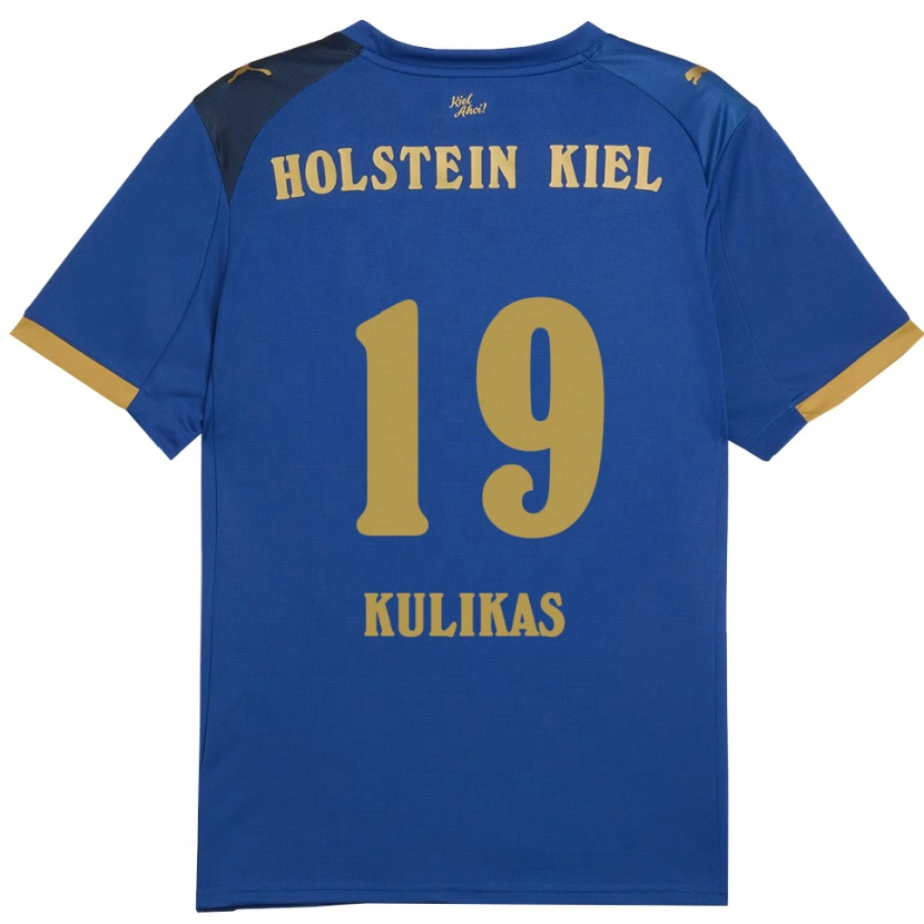 Danxen Mujer Camiseta Laurynas Kulikas #19 Azul Dorado 1ª Equipación 2025/26 La Camisa México