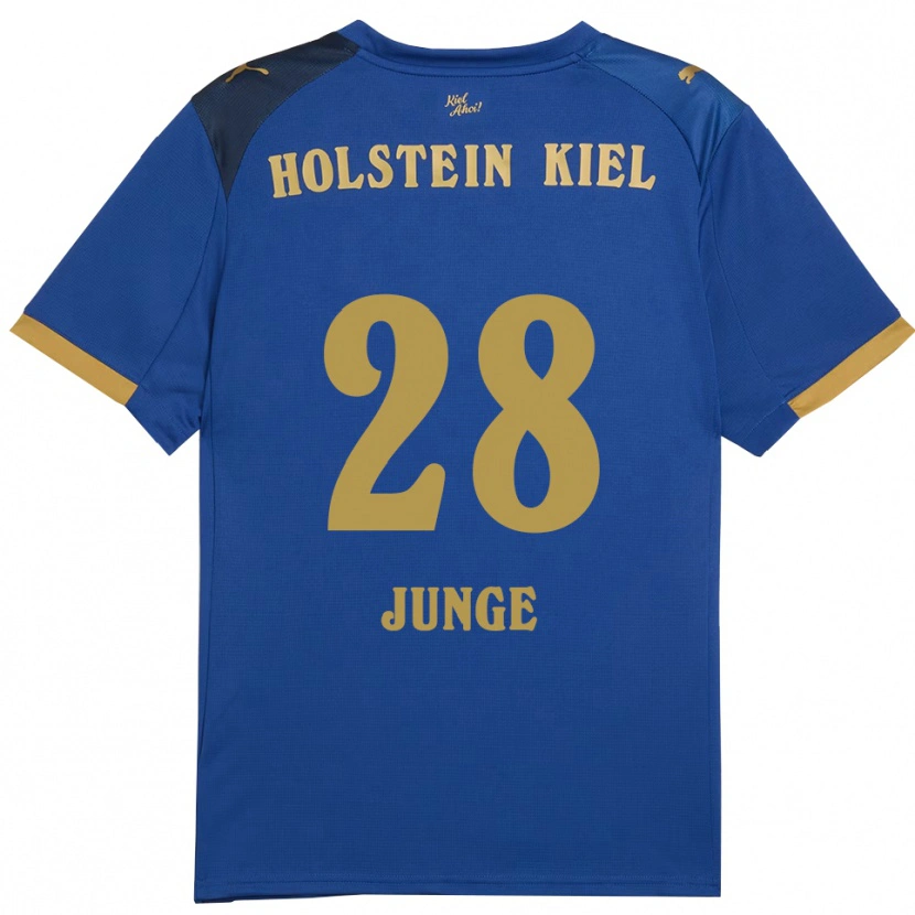 Danxen Mujer Camiseta Leland-Jordan Junge #28 Azul Dorado 1ª Equipación 2025/26 La Camisa México