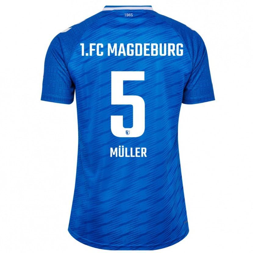 Danxen Mujer Camiseta Tobias Müller #5 Azul Blanco 1ª Equipación 2025/26 La Camisa México
