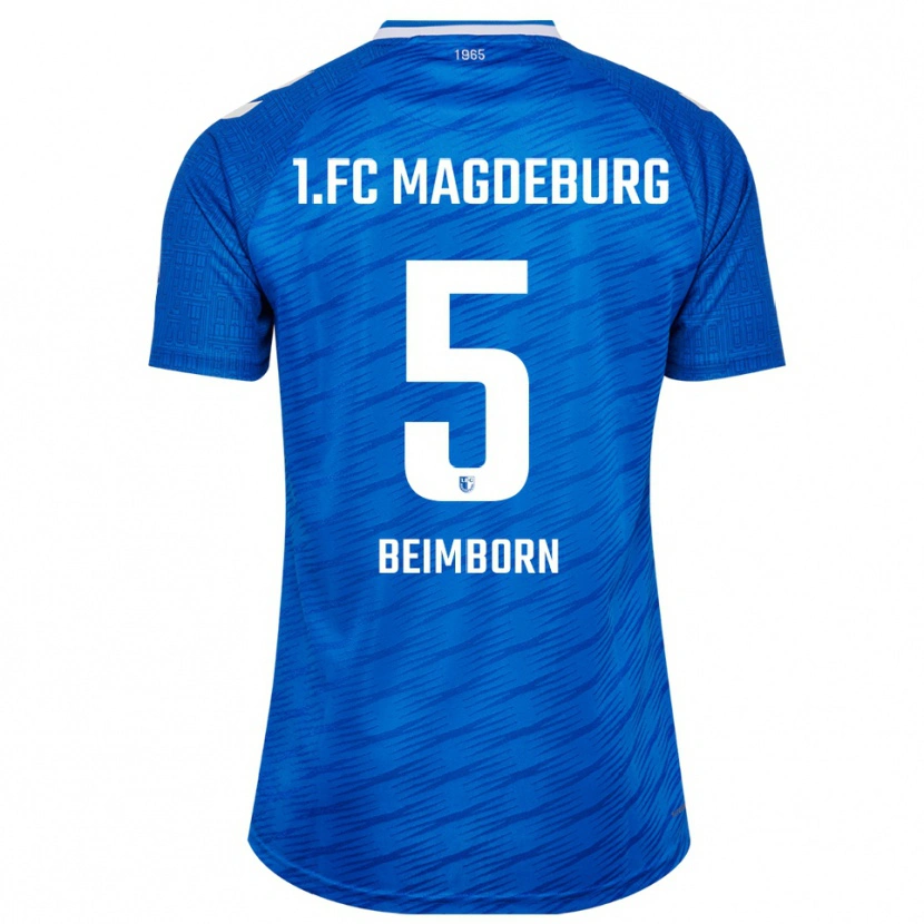 Danxen Mujer Camiseta Leander Beimborn #5 Azul Blanco 1ª Equipación 2025/26 La Camisa México