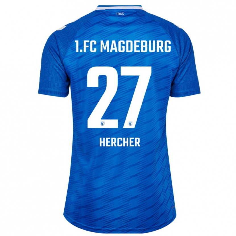 Danxen Mujer Camiseta Philipp Hercher #27 Azul Blanco 1ª Equipación 2025/26 La Camisa México