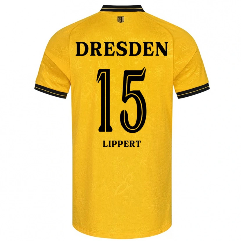 Danxen Mujer Camiseta Marlon Lippert #15 Amarillo Negro 1ª Equipación 2025/26 La Camisa México