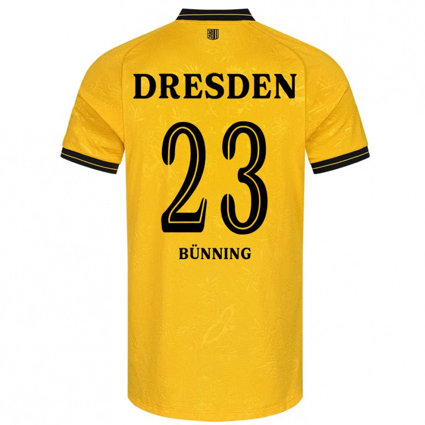 Danxen Mujer Camiseta Lars Bünning #23 Amarillo Negro 1ª Equipación 2025/26 La Camisa México