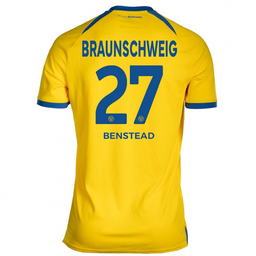 Danxen Mujer Camiseta Jakob Benstead #27 Amarillo Azul 1ª Equipación 2025/26 La Camisa México