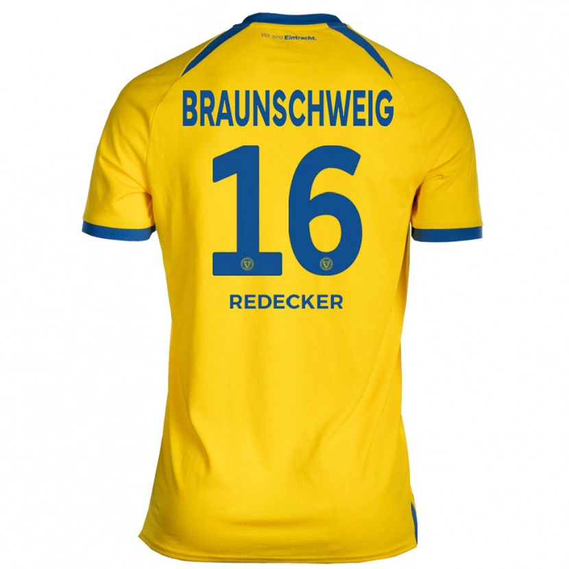 Danxen Mujer Camiseta Bastian Redecker #16 Amarillo Azul 1ª Equipación 2025/26 La Camisa México