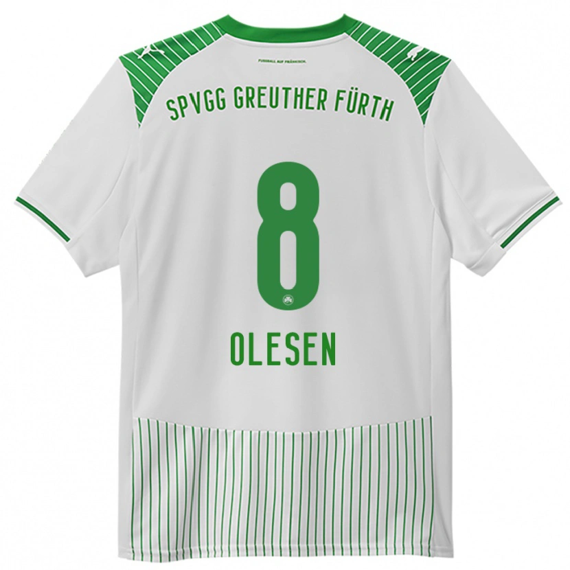 Danxen Mujer Camiseta Mathias Olesen #8 Blanco Verde 1ª Equipación 2025/26 La Camisa México