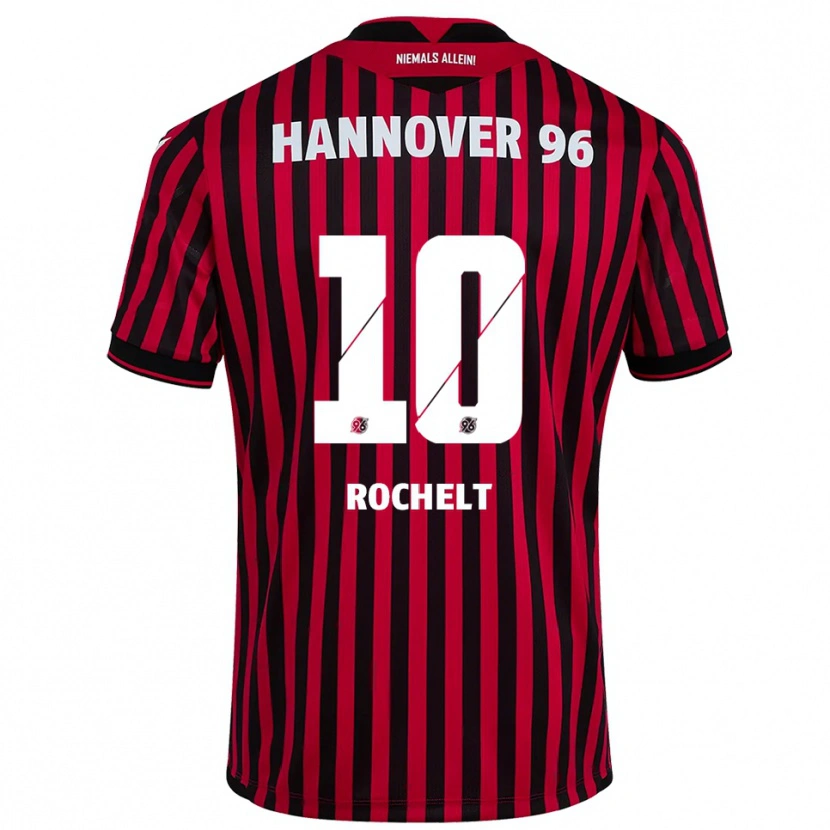 Danxen Mujer Camiseta Jannik Rochelt #10 Rojo Negro 1ª Equipación 2025/26 La Camisa México