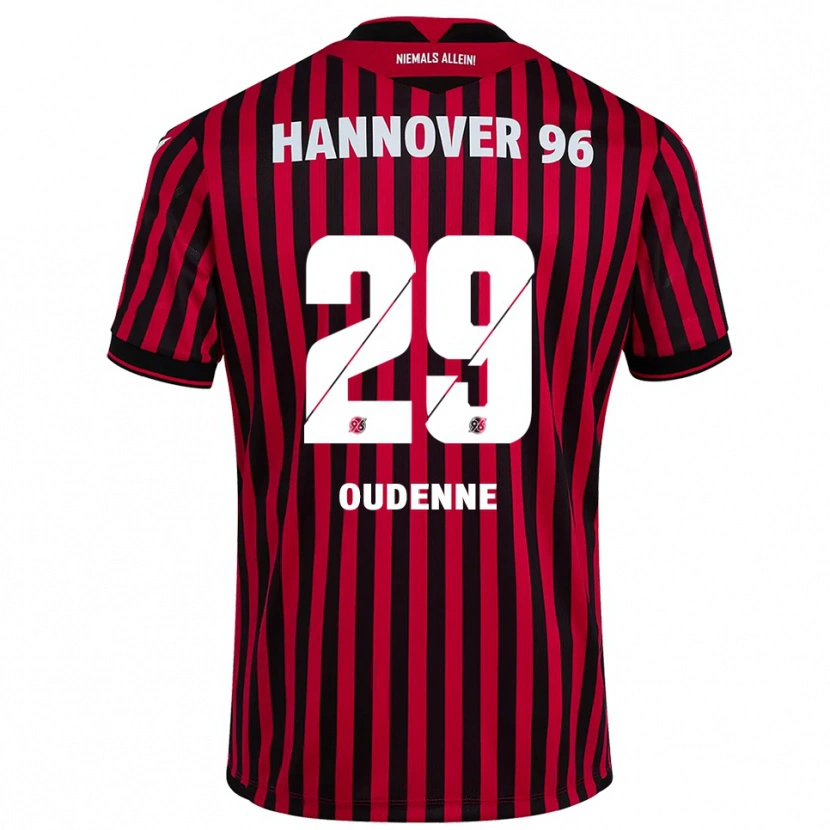Danxen Mujer Camiseta Kolja Oudenne #29 Rojo Negro 1ª Equipación 2025/26 La Camisa México