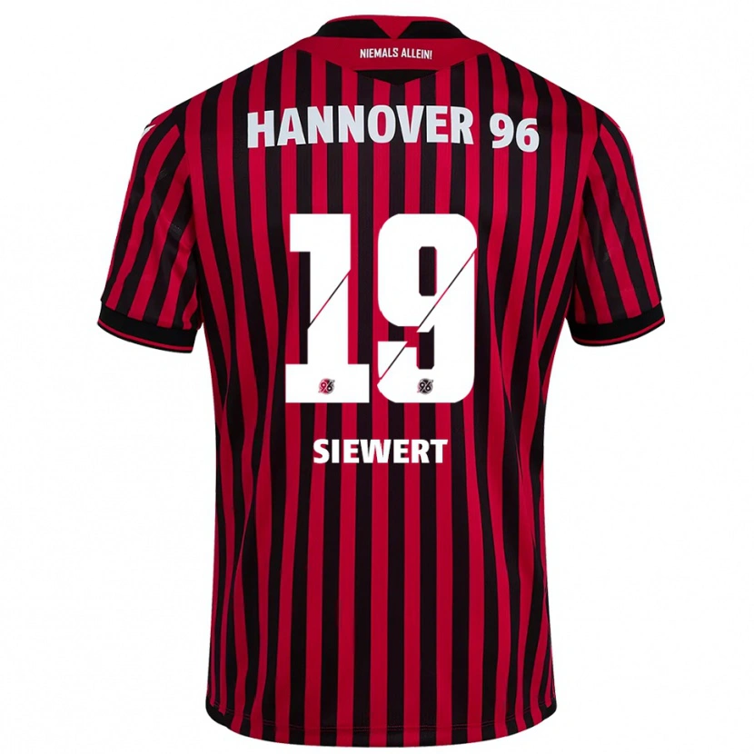 Danxen Mujer Camiseta Joschua Siewert #19 Rojo Negro 1ª Equipación 2025/26 La Camisa México