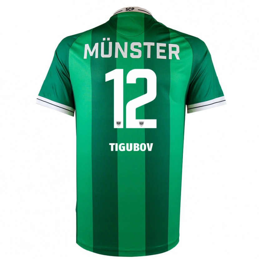 Danxen Mujer Camiseta Adrian Tigubov #12 Verde Blanco 1ª Equipación 2025/26 La Camisa México