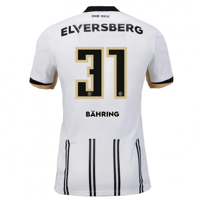 Danxen Mujer Camiseta Fynn Bähring #31 Blanco Negro 1ª Equipación 2025/26 La Camisa México
