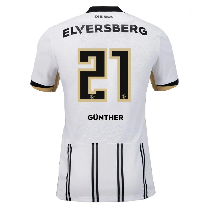 Danxen Mujer Camiseta Lasse Günther #21 Blanco Negro 1ª Equipación 2025/26 La Camisa México