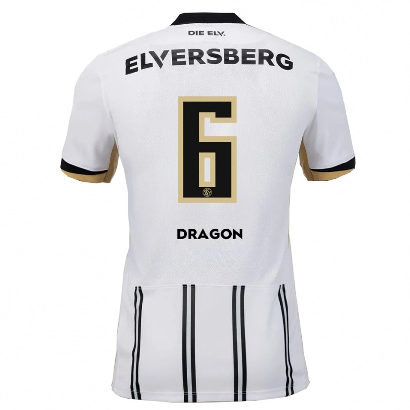 Danxen Mujer Camiseta Patryk Dragon #6 Blanco Negro 1ª Equipación 2025/26 La Camisa México